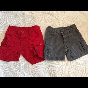2 Old Navy cargo shorts. 3-6 months